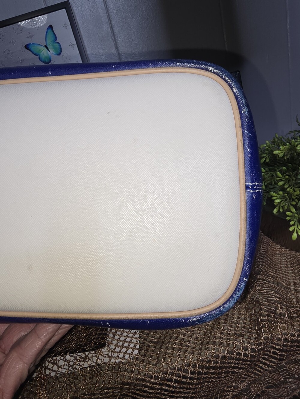 Coach Gradient Tote F30561 Ombre Blue and White Tote Bag with Tan Trim - Picture 12 of 16
